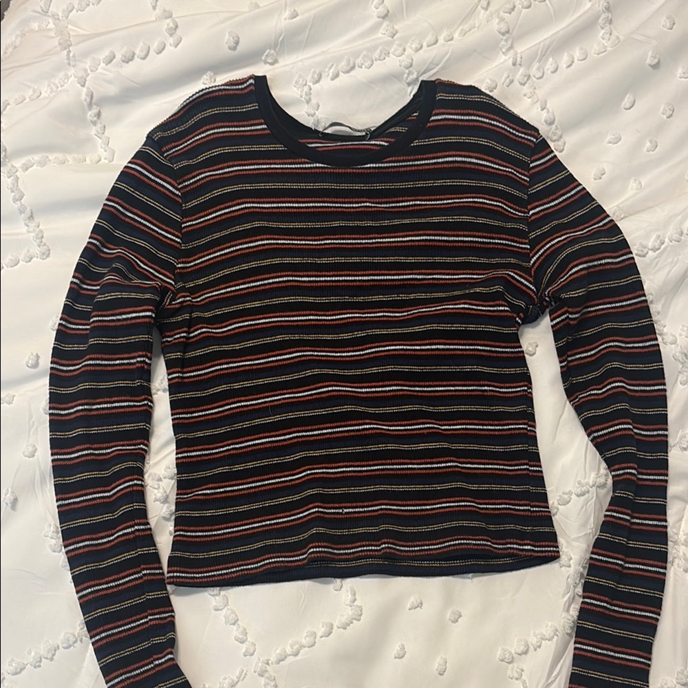 Brandy Melville Multicolored Striped Long Sleeve Tee